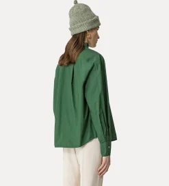 Hot forte_forte camicia maschile essential in popeline di cotone BCI malachite