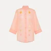 Discount forte_forte camicia mezze maniche in voile con ricamo “oniric blossom” pesco