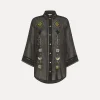 Best forte_forte camicia mezze maniche in voile con ricamo “oniric blossom” nero