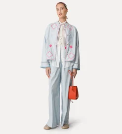 Outlet forte_forte camicia mezze maniche in voile con ricamo “oniric blossom” bianco