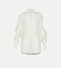 Discount forte_forte camicia organza di seta giglio