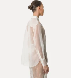 Discount forte_forte camicia organza di seta giglio