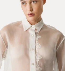 Discount forte_forte camicia organza di seta giglio