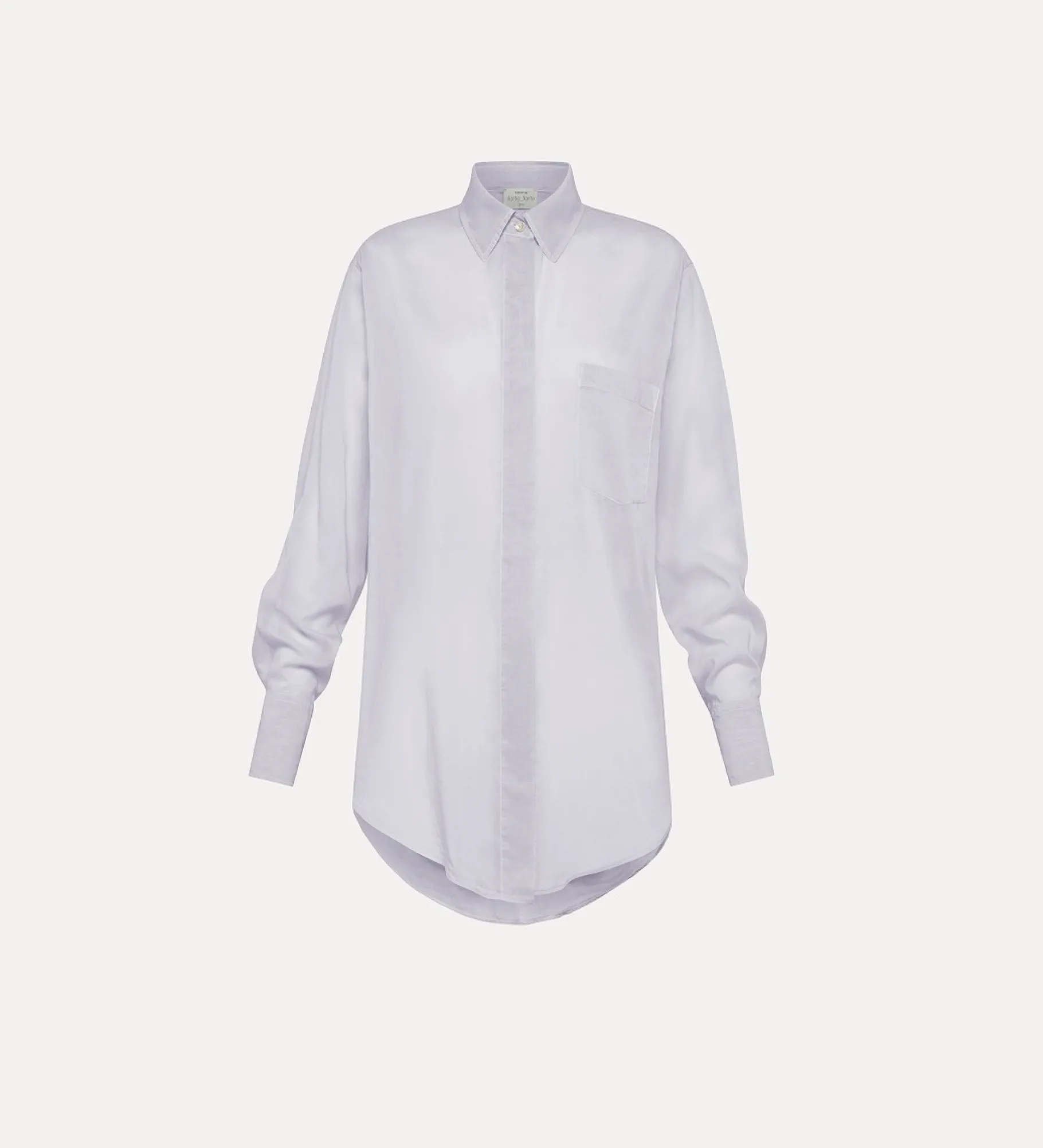 Fashion forte_forte camicia over essential in voile lilac