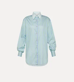 Outlet forte_forte camicia raso a righe nuage