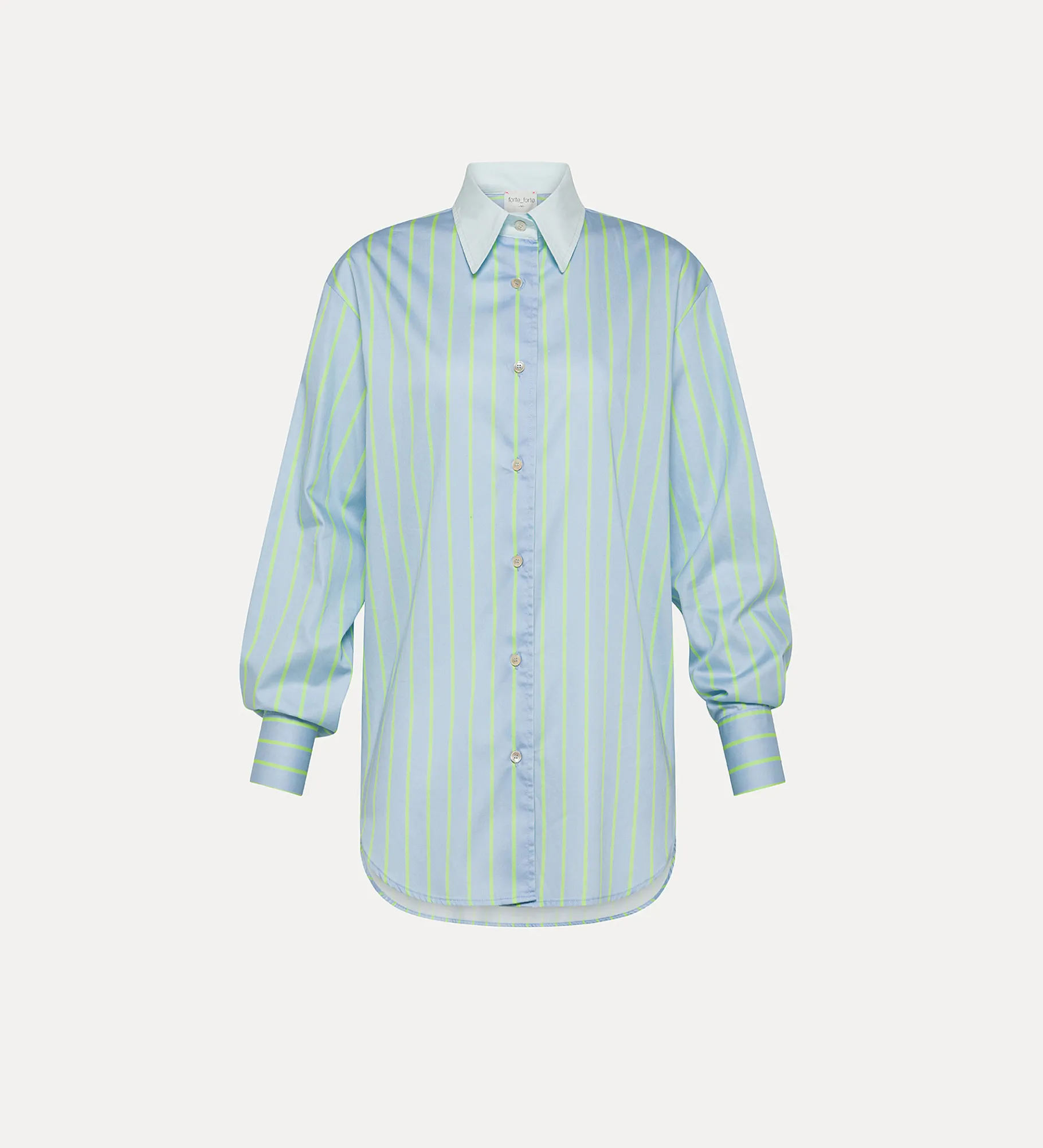 Outlet forte_forte camicia raso a righe nuage
