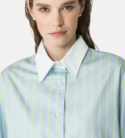 Outlet forte_forte camicia raso a righe nuage