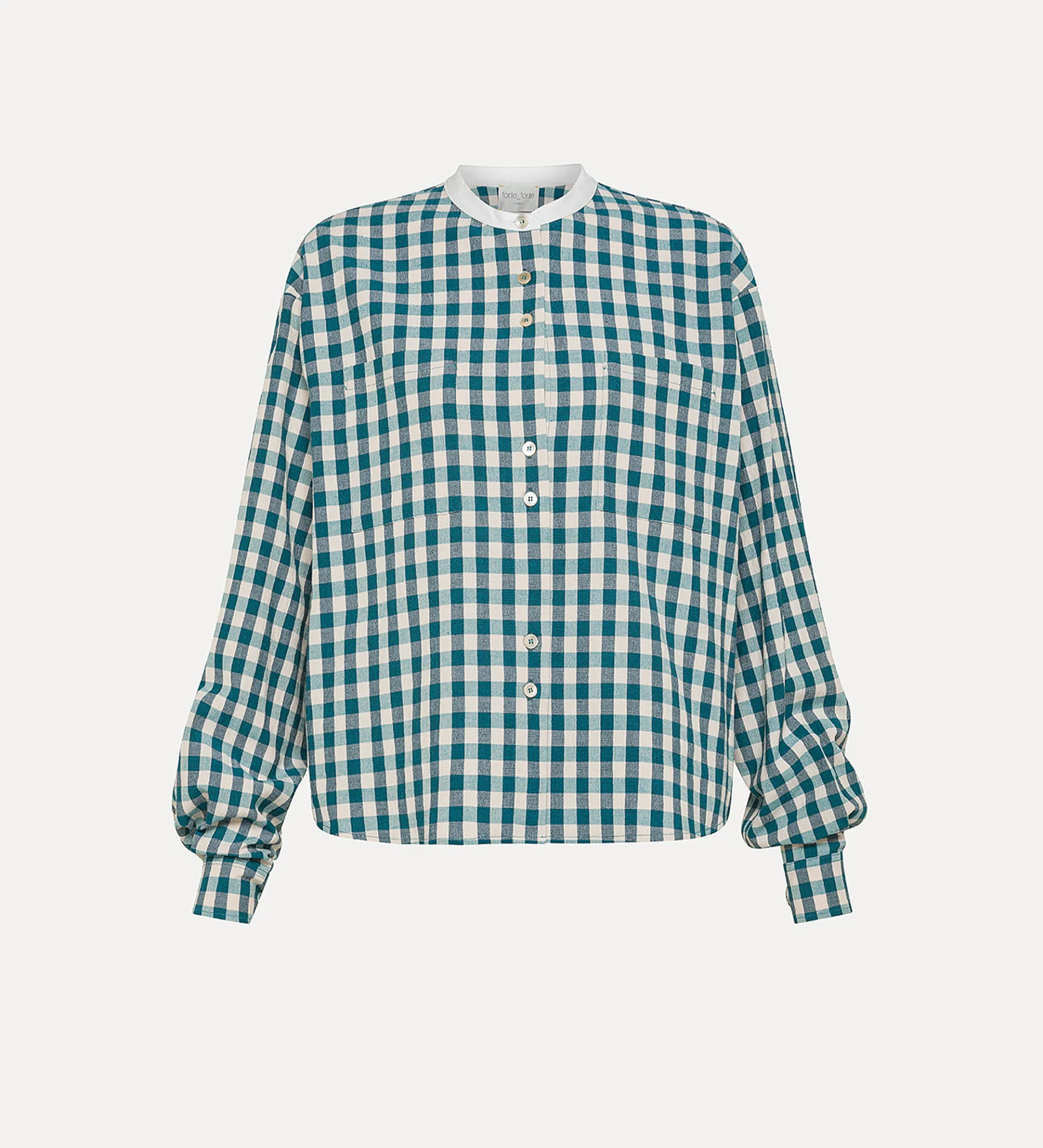 Hot forte_forte camicia serafino in vichy peacock