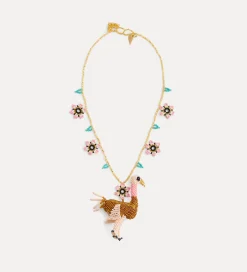 Clearance forte_forte collier “funny ostrich” rose ostrich