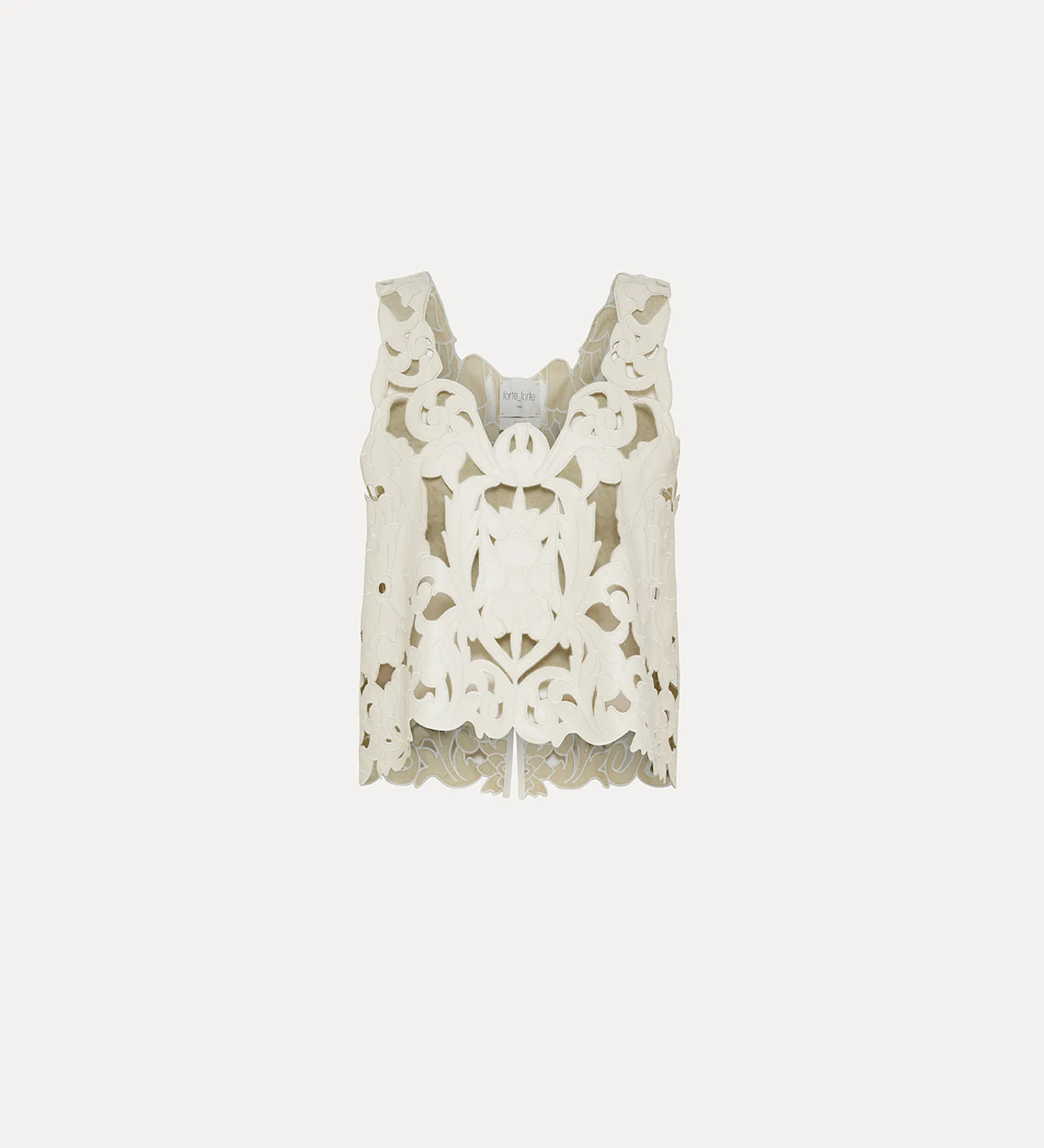 Fashion forte_forte crop top in pelle vegana “poetic orchid” orchidea