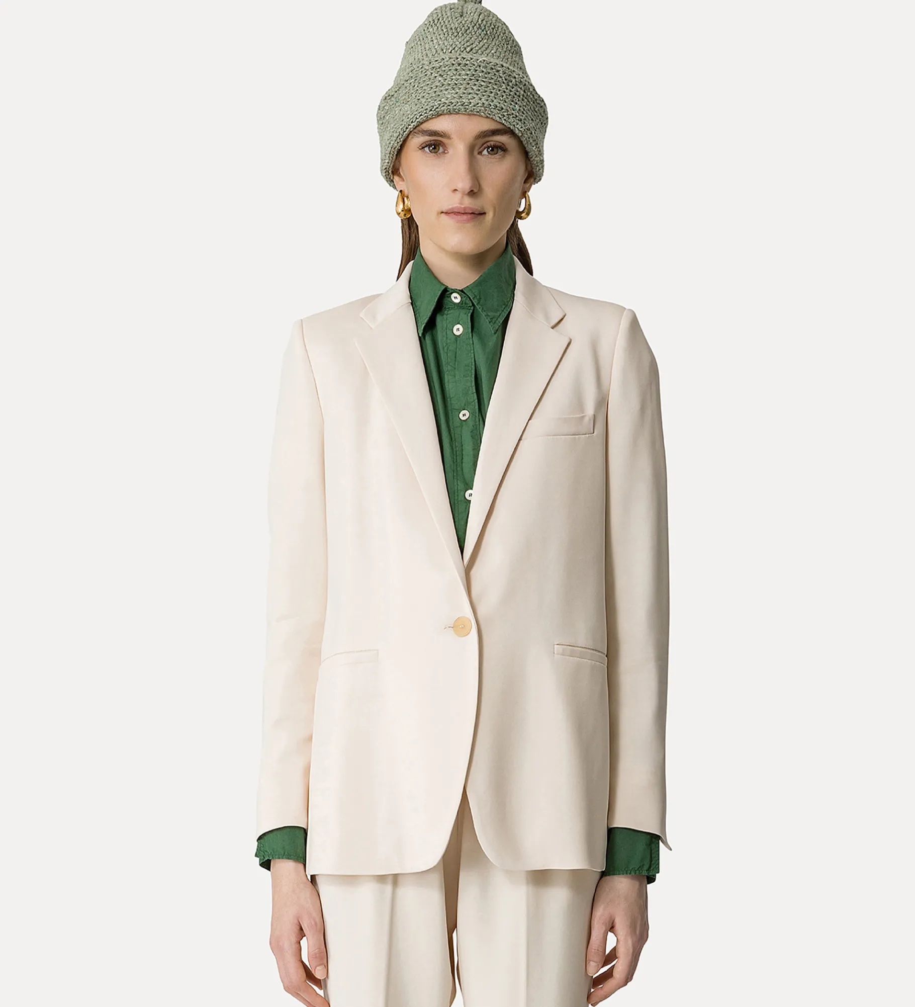 Hot forte_forte giacca essential cady crêpe stretch ivory