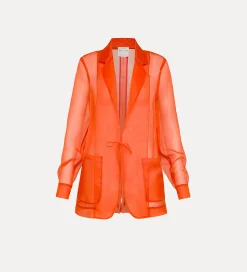 Sale forte_forte giacca in organza di seta papavero