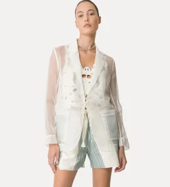 Online forte_forte giacca in organza di seta giglio