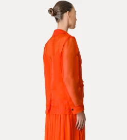 Sale forte_forte giacca in organza di seta papavero