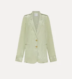 Outlet forte_forte giacca over donna in satin aloe