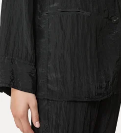 Outlet forte_forte giacca over donna in satin noir