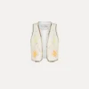 Outlet forte_forte gilet in lino donna con ricamo “oniric blossom” orchidea