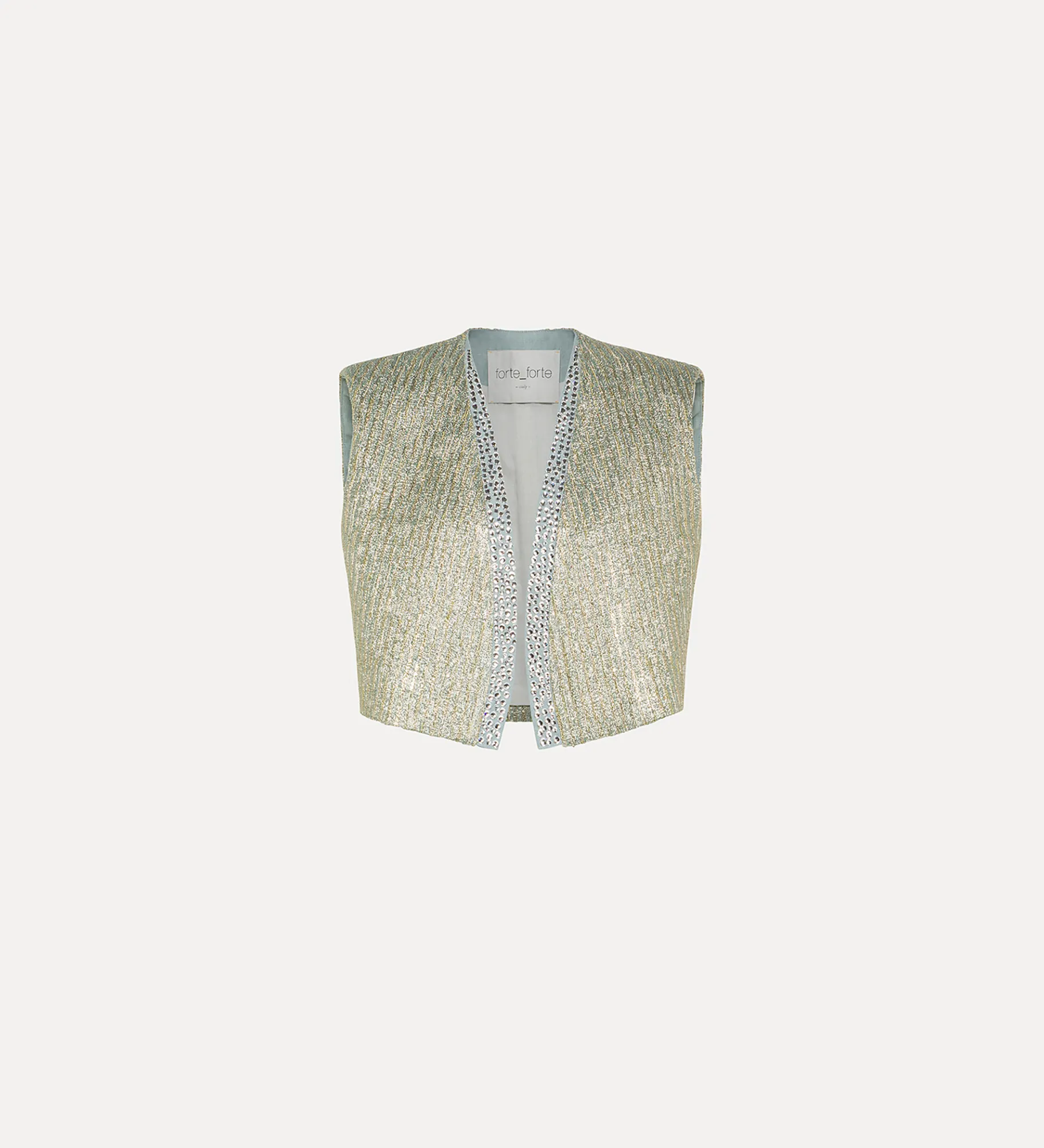 Hot forte_forte gilet jacquard con strass twinkle