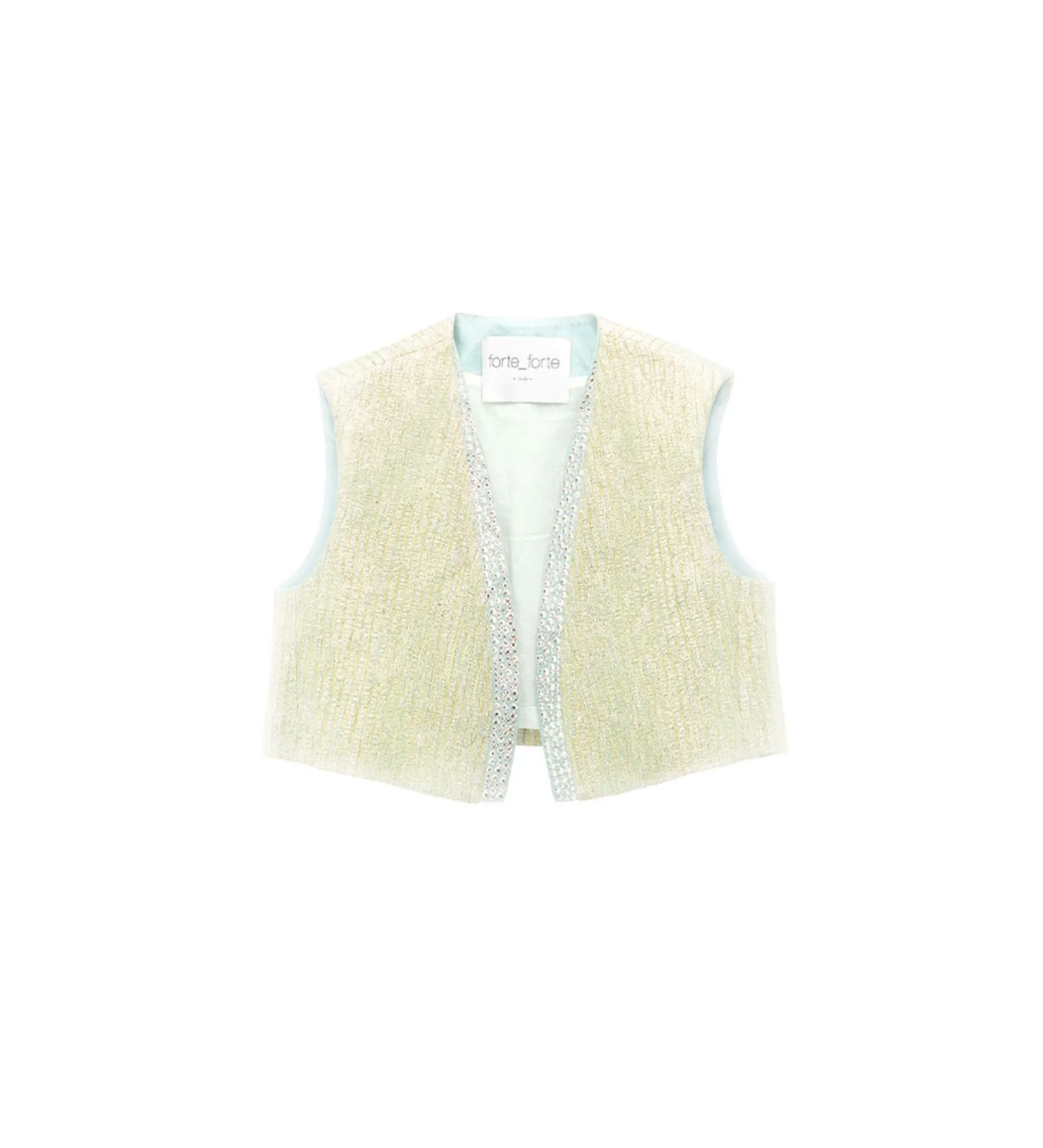 Hot forte_forte gilet jacquard con strass twinkle