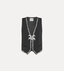 Discount forte_forte gilet viscosa e lana abisso