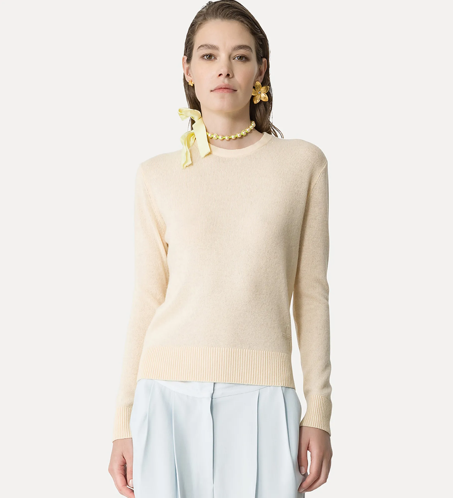 Outlet forte_forte girocollo cashmere lana mou