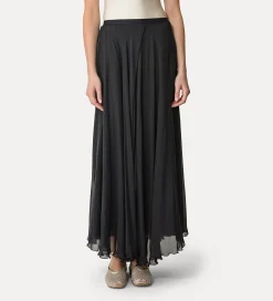 Outlet forte_forte gonna lunga chiffon di seta noir