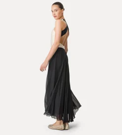 Outlet forte_forte gonna lunga chiffon di seta noir