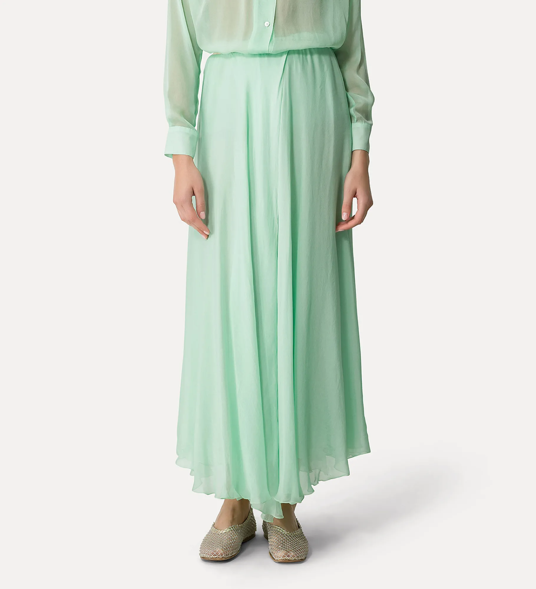 Sale forte_forte gonna lunga con elastico in vita mint