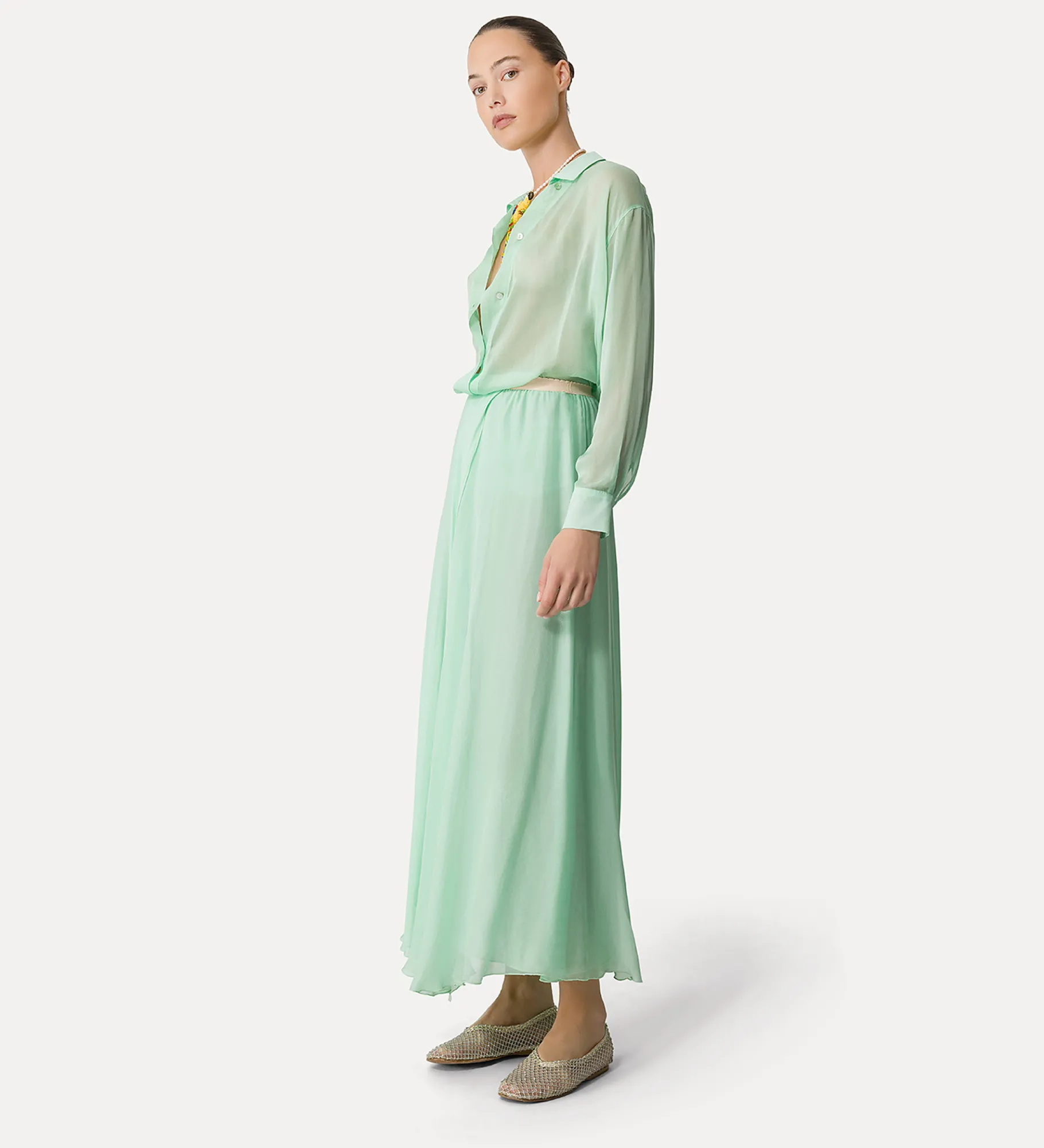 Sale forte_forte gonna lunga con elastico in vita mint
