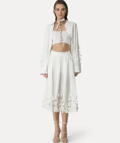 Discount forte_forte gonna lunga in popeline bianco