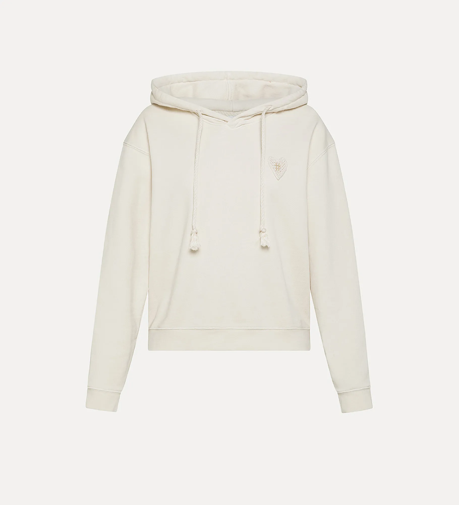 Fashion forte_forte hoodie essential felpa diagonale cotone ivory