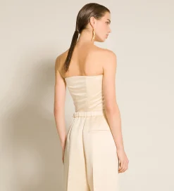 New forte_forte il bustier con fusciacca in contemporary duchesse avorio