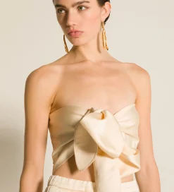 New forte_forte il bustier con fusciacca in contemporary duchesse avorio
