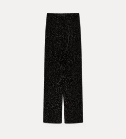 New forte_forte il pantalone chic in velluto pois glitter nero