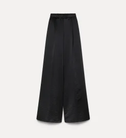 Hot forte_forte il pantalone palazzo in contemporary duchesse nero