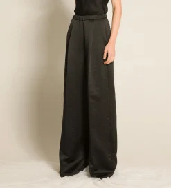 Hot forte_forte il pantalone palazzo in contemporary duchesse nero