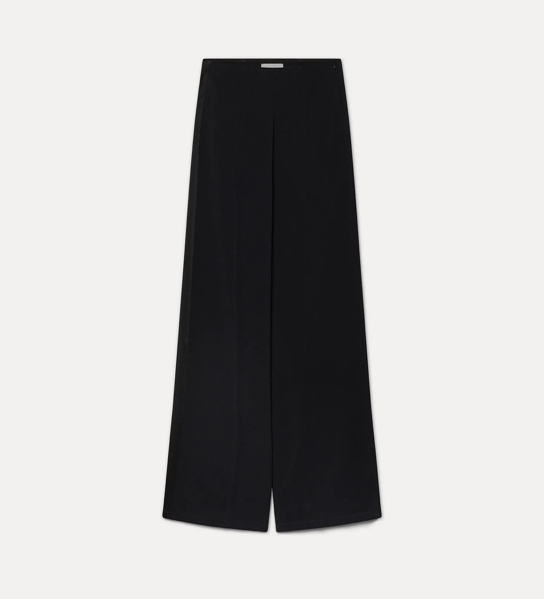 Fashion forte_forte il pantalone smoking in enver satin nero