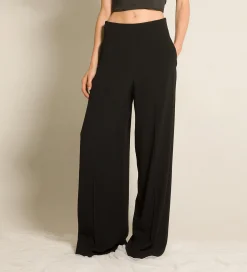Fashion forte_forte il pantalone smoking in enver satin nero