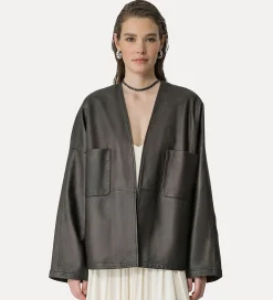 Hot forte_forte kimono in nappa abisso