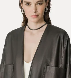 Hot forte_forte kimono in nappa abisso