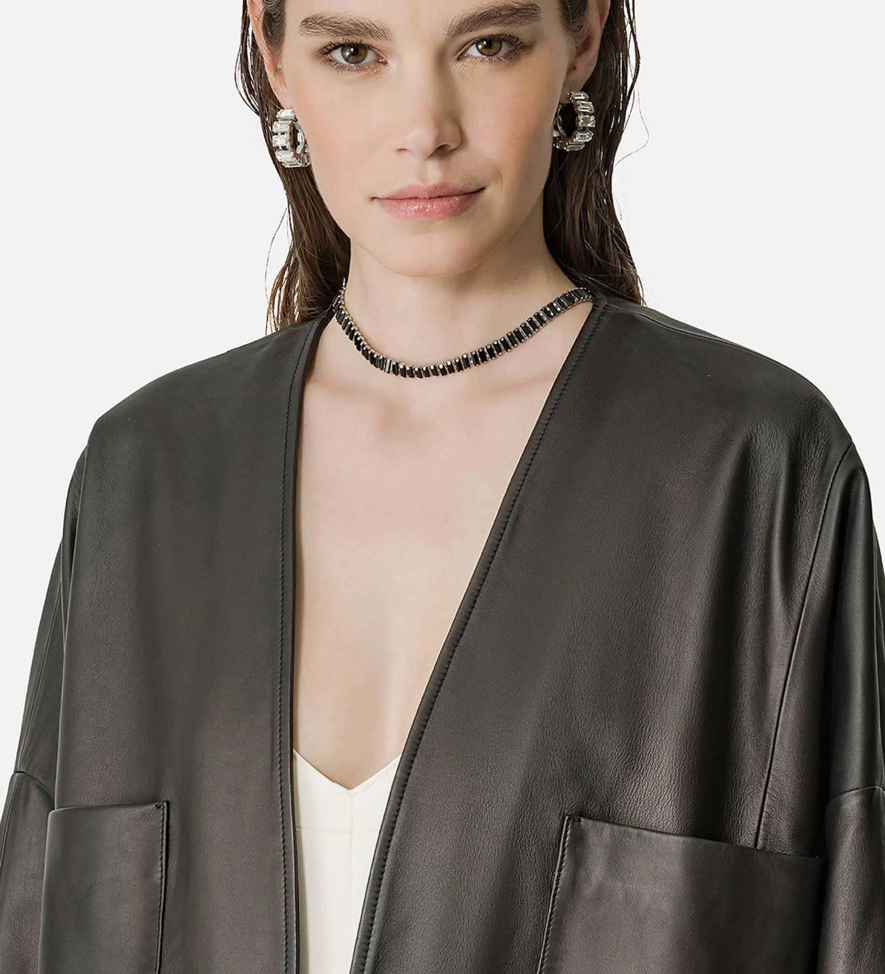 Hot forte_forte kimono in nappa abisso