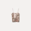 Hot forte_forte la bralette chic in micro–paillettes rose