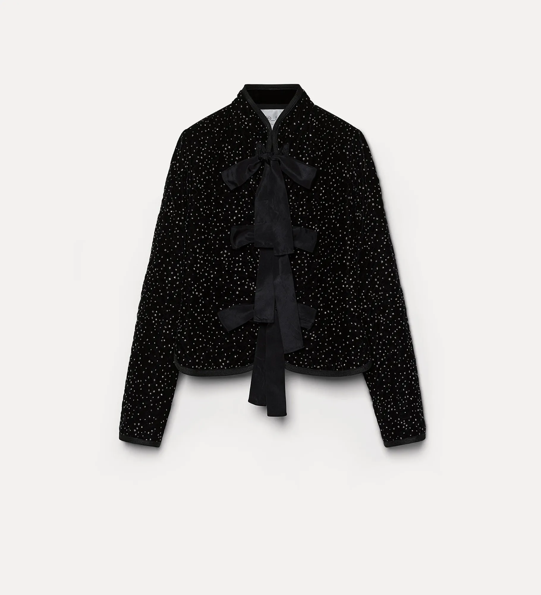Sale forte_forte la giacca in velluto pois glitter trapuntato nero
