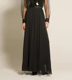 Discount forte_forte la gonna in georgette di seta nero