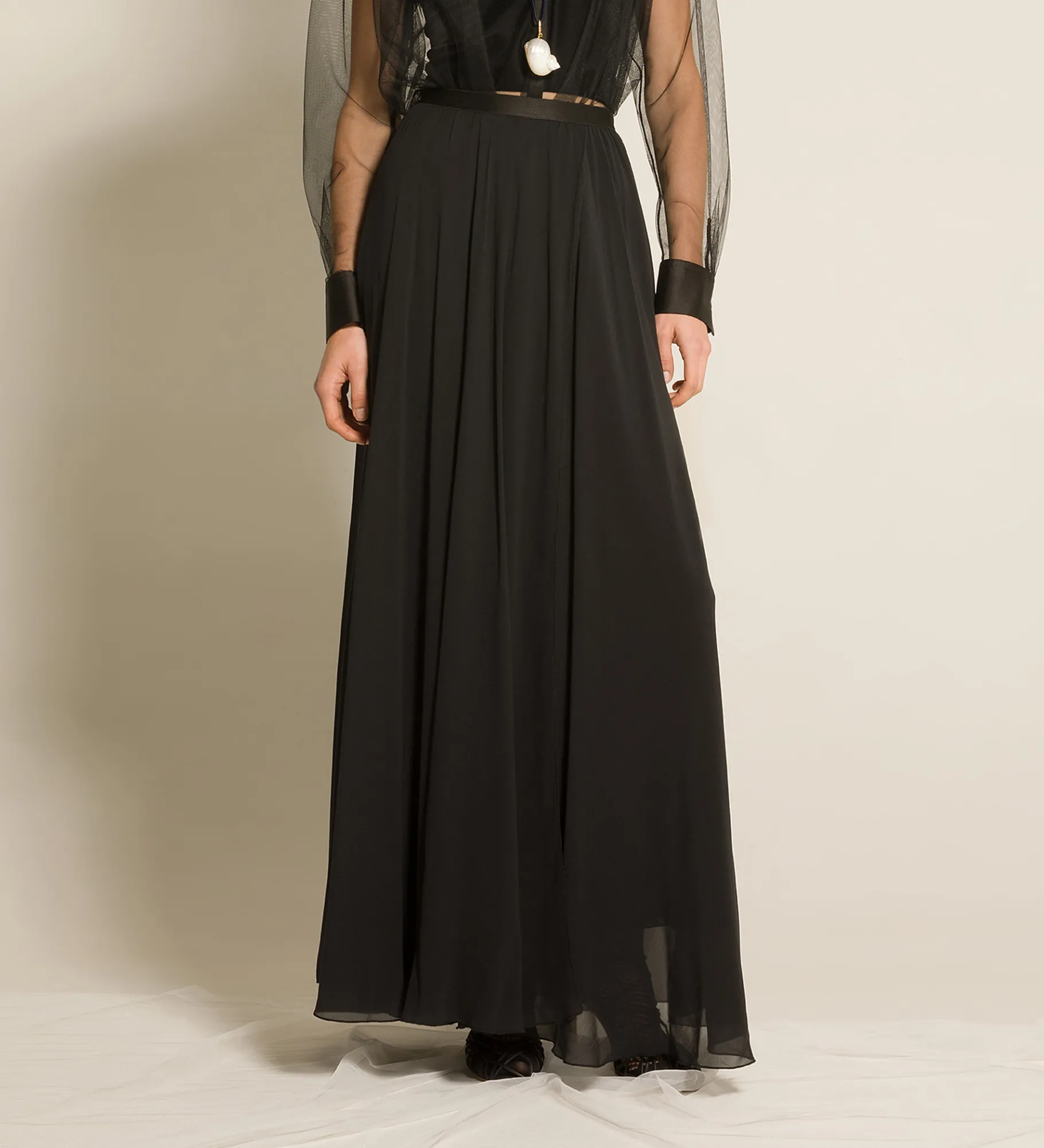 Discount forte_forte la gonna in georgette di seta nero
