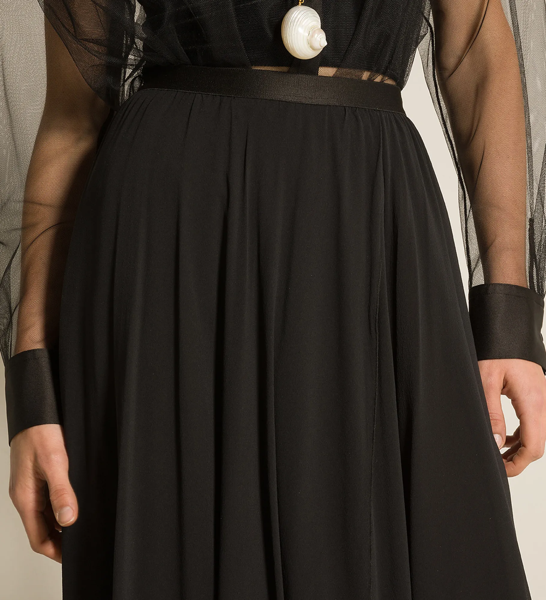 Discount forte_forte la gonna in georgette di seta nero