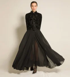 Discount forte_forte la gonna in georgette di seta nero
