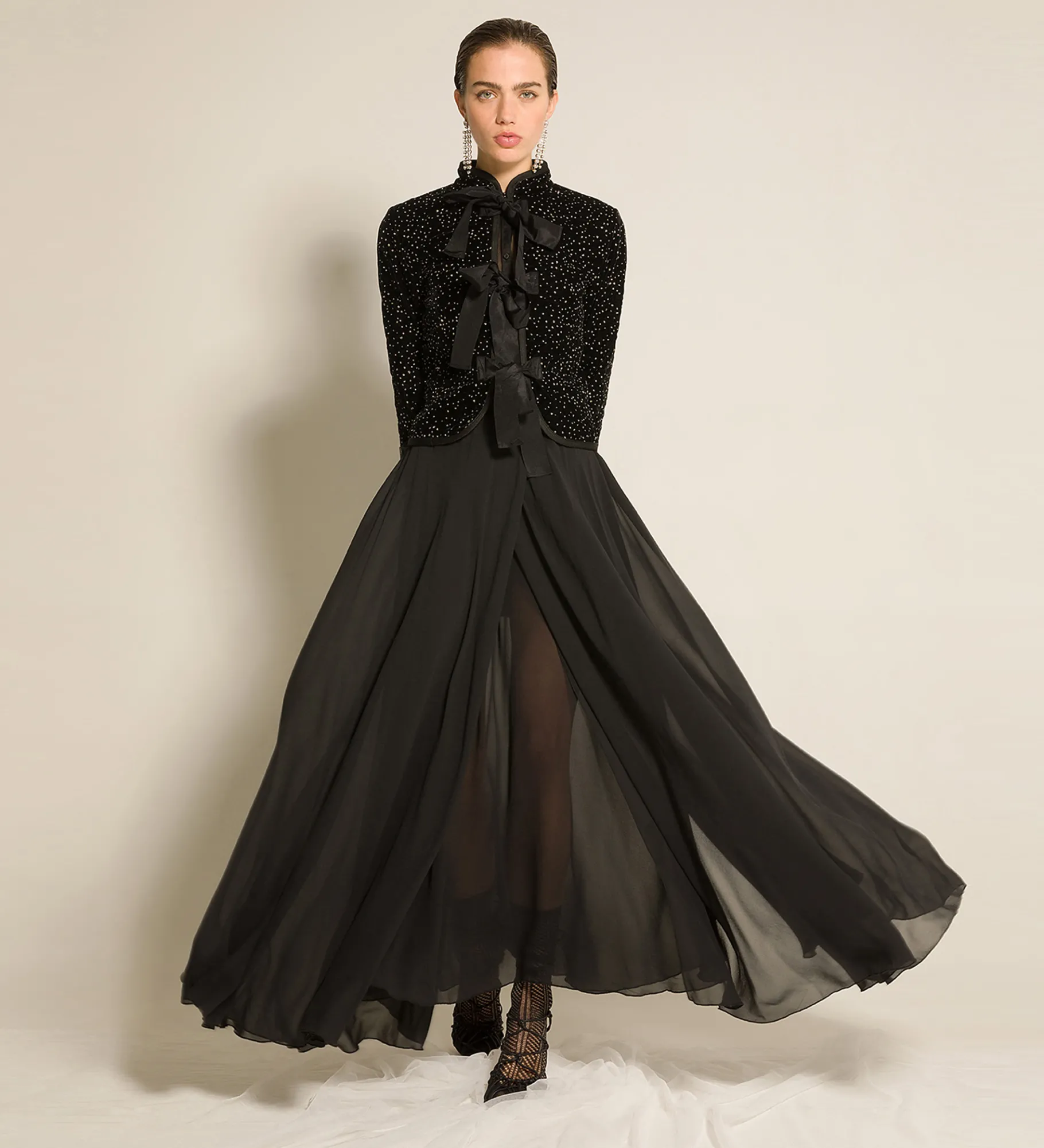 Discount forte_forte la gonna in georgette di seta nero