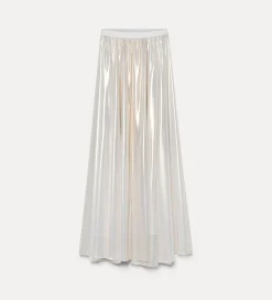 Hot forte_forte la gonna in georgette laminata light gold