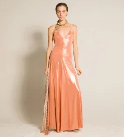 Hot forte_forte la sciarpa sottile in micro–paillettes rose